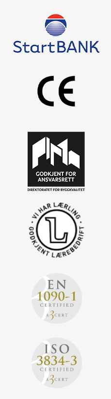 Startbank, Godkjent lærebedrift, ISO 1090-1, ISO 3834-3t logo
