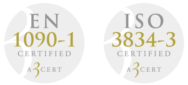 EN 1090- og ISO 3834-sertifiseringsmerker